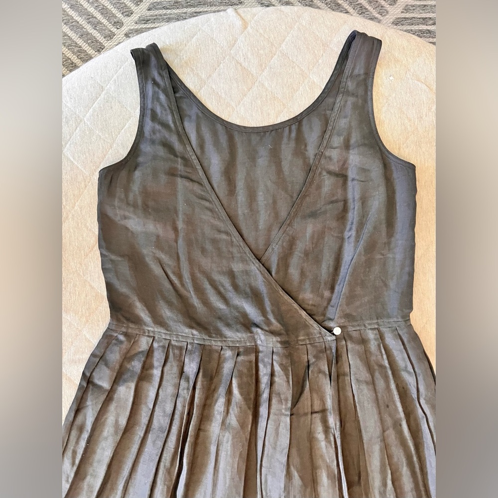 STEVEN ALAN Sz 6 Black Linen Tristan Mini Dress - Picture 11 of 12